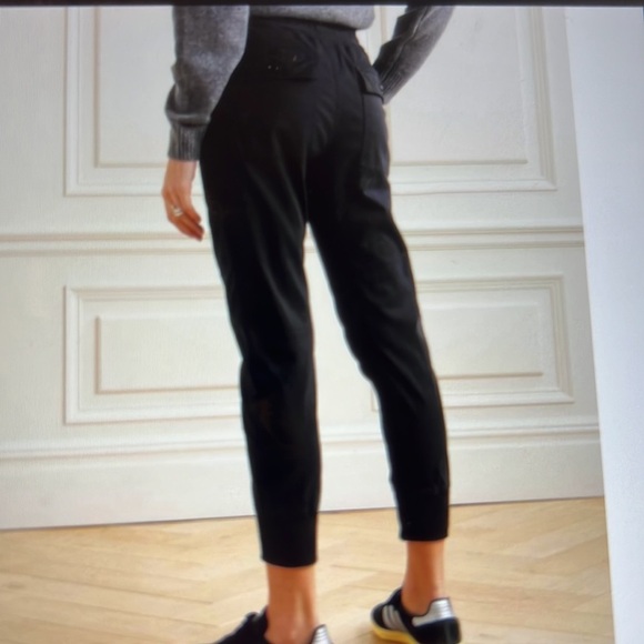 James Perse Standard Jersey Trimmed Black Jogger Pant Women's Size 2 - Picture 5 of 10